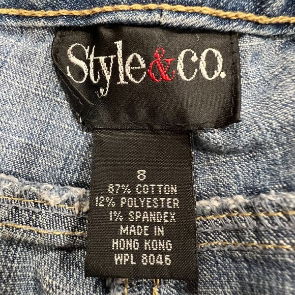 Style & Co Med Wash Denim Straight Leg Bootcut Bella Swan PNW Jeans 8 (Fits 10) - Picture 10 of 11